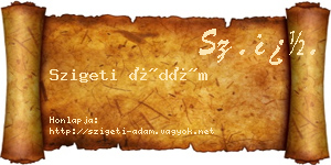 Szigeti Ádám névjegykártya
